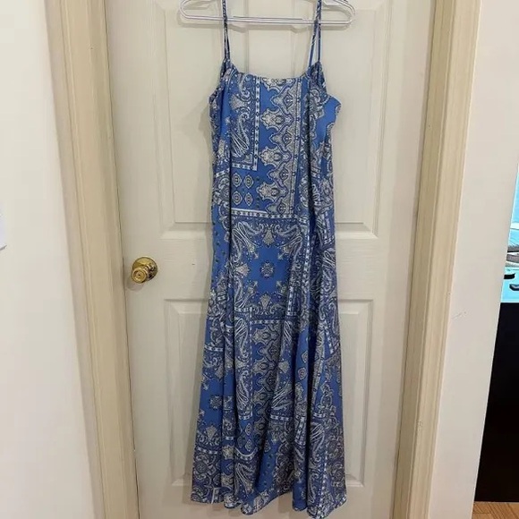 LOFT Blue and White Spaghetti Strap Maxi Sundress - Picture 9 of 12